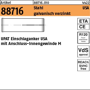 ART 88716 UPAT-Schlaganker Stahl gal Zn USA M 6 - N S