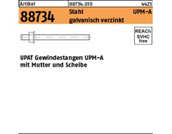 Artikel 88734 Stahl UPM-A galvanisch verzinkt UPAT Gewindestangen UPM-A mit Mutt