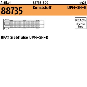 ART 88735 UPAT Siebhülsen UPM SH 12/ 50 Kunststoff S