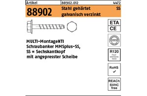 Artikel 88902 Stahl gehärtet MMSplus-SS galvanisch verzinkt MULTI-MONTI Schrauba