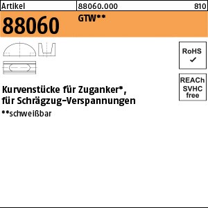ART 88060 Kurvenstücke M 12 + M 16 GTW, für Zuganker S