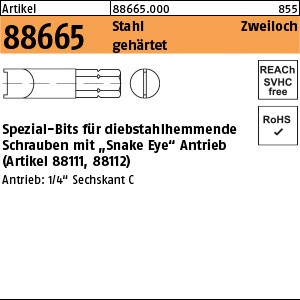 ART 88665 Bits f. Zweilochschr. Aufn.1/4 f. M 3 SP - 4 S