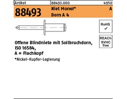 Artikel 88493 Niet Monel A Dorn A 4 Offene Blindniete mit Sollbruchdorn, ISO 165