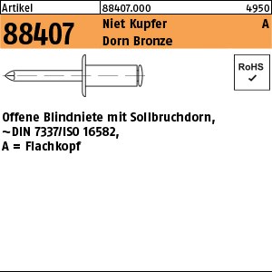 ART 88407 Blindniete Cu/Bronze FLAKO A 3 x 4 S