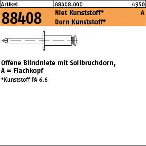 ART 88408 Blindniete Kunststoff FLAKO 4 x 8 S