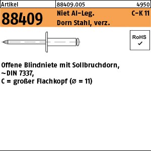 ART 88409 Blindniete Alu/St. verz. FLAKO K 11 5 x 8 S