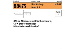 Artikel 88475 Niet Al-Leg. MB-CK Dorn A 2 Offene Blindniete mit Sollbruchdorn, g