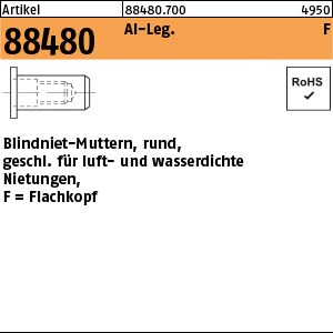 ART 88480 Blindnietmu. geschlossen Alu Flako M 5 / 3,0 - 4,0 S