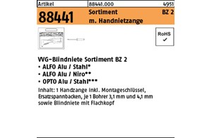 Artikel 88441 mit Handnietzange BZ 2 VVG-Sortimente BZ 2 mit Blindniete