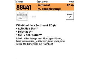 Artikel 88441 mit Handnietzange BZ 44 VVG-Sortimente BZ 44 mit Blindniete