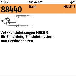 ART 88440 VVG-Handnietzange MULTI 5 für Blindniete, Blindnietmuttern S