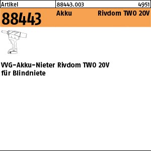 ART 88443 VVG-Rivdom TWO 20V für Blindniete S