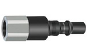 Nippel mit Rückschlagventil für Kupplungen NW 8, ISO 6150 C, Stahl gehärtet und verzinkt, Stahl, QPQ behandelt, Innengewinde