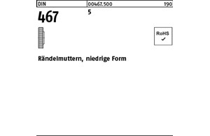 DIN 467 5 Rändelmuttern, niedrige Form 