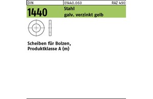 DIN 1440 Stahl galv. verz. gelb Scheiben für Bolzen, Produktklasse A (m) 