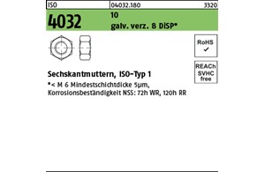 ISO 4032 10 galv. verz. 8 DiSP Sechskantmuttern, ISO-Typ 1 