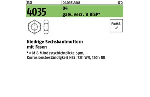 ISO 4035 04 galv. verz. 8 DiSP Niedrige Sechskantmuttern mit Fasen 