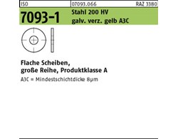 ISO 7093-1 Stahl 200 HV galv. verz. gelb A3C Flache Scheiben, große Reihe, Produ