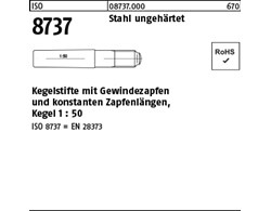 ISO 8737 Stahl ungehärtet Kegelstifte mit Gewindezapfen und konstanten Zapfenlän