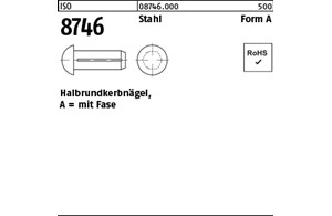 ISO 8746 Stahl Form A Halbrundkerbnägel, mit Fase 