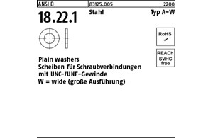 ANSI B 18.22.1 Stahl Typ A-W Plain washers, Scheiben für Schraub- verb. mit UNC-