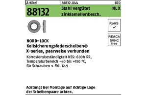 Artikel 88132 Stahl vergütet NL X zinklamellenbesch. NORD-LOCK Keilsicherungsfed