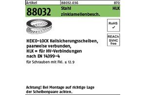 Artikel 88032 St. verg. zinklamellenbeschichtet Heico-Lock-Scheiben HLK für HV-V