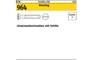 DIN 964 Messing Linsensenkschrauben mit Schlitz 