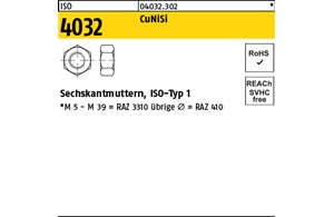 ISO 4032 CuNiSi Sechskantmuttern, ISO-Typ 1 
