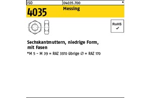 ISO 4035 Messing Niedrige Sechskantmuttern mit Fasen 