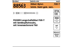 Artikel 88563 Dübel-Nylon FUR-T Schrb. St. galv. verz. FISCHER Langschaftdübel F