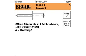 Artikel 88404 Niet A 2 A Dorn A 2 Offene Blindniete mit Sollbruchdorn, ~DIN 7337