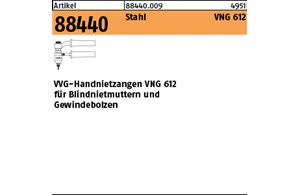 Artikel 88440 Stahl VNG 612 Antrieb: Hand VVG-Handnietzangen VNG 612 für Blindni
