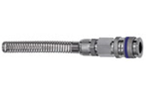Schnellverschlusskupplung NW 7,8, Stahl verzinkt mit Schlauchanschluss, Überwurfmutter und Knickschutzfeder